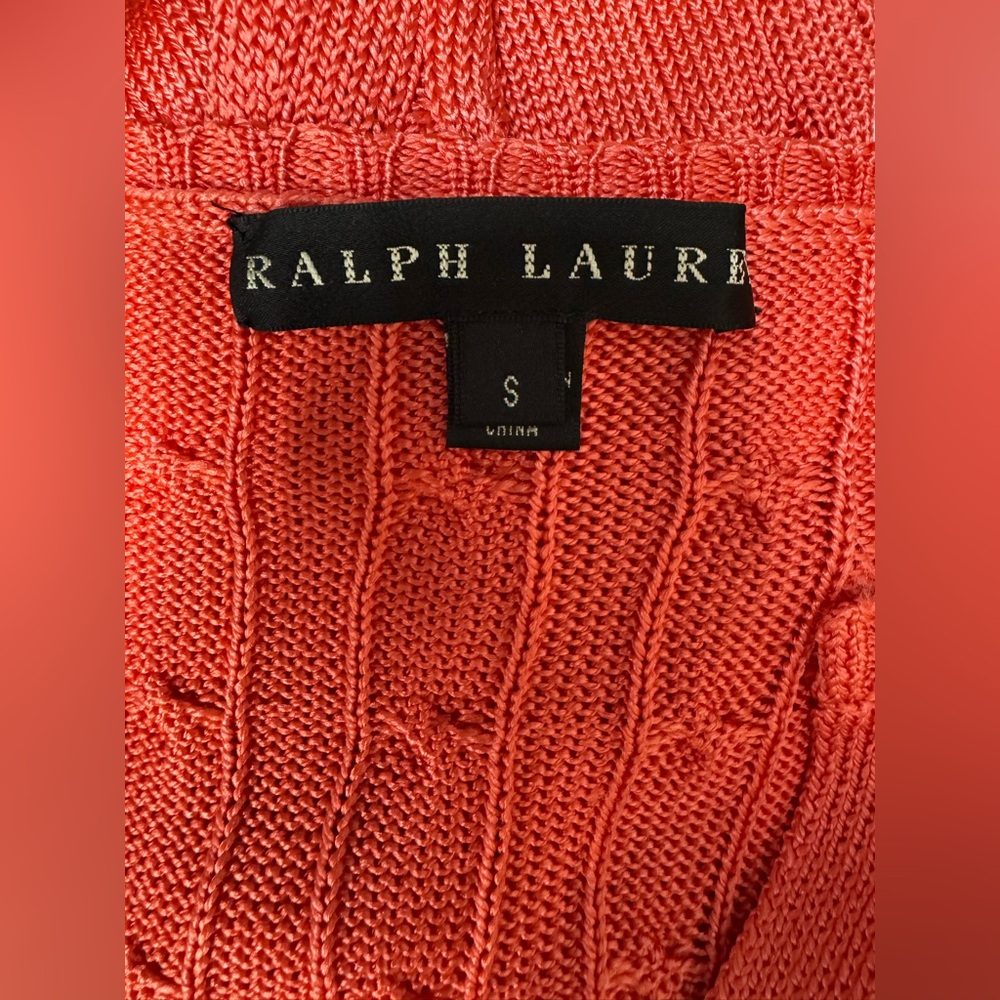 Ralph Lauren Black Label Silk Cable Knit V-neck Cardigan - Picture 4 of 6